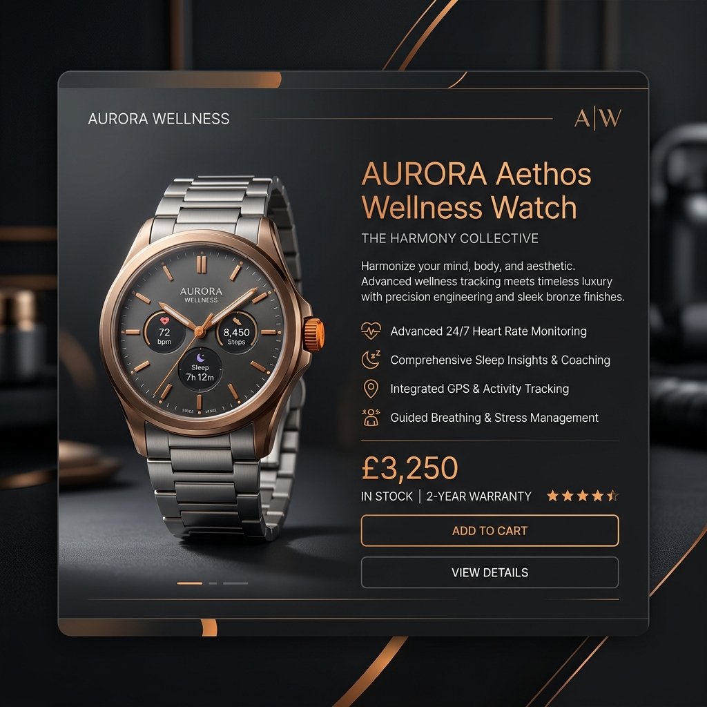 Mockup da Loja Aura Premium watches
